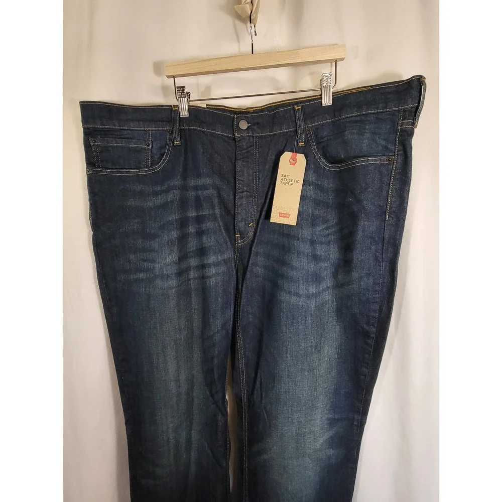 Levis‎ 541 Athletic Taper Jeans Mens 46x32 Dark Wash Stretch Blue Denim NWT